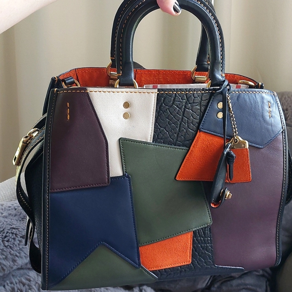 Coach 1941  Rogue 30  Patchwork limited edition retired and rare 💚🤎💙🖤